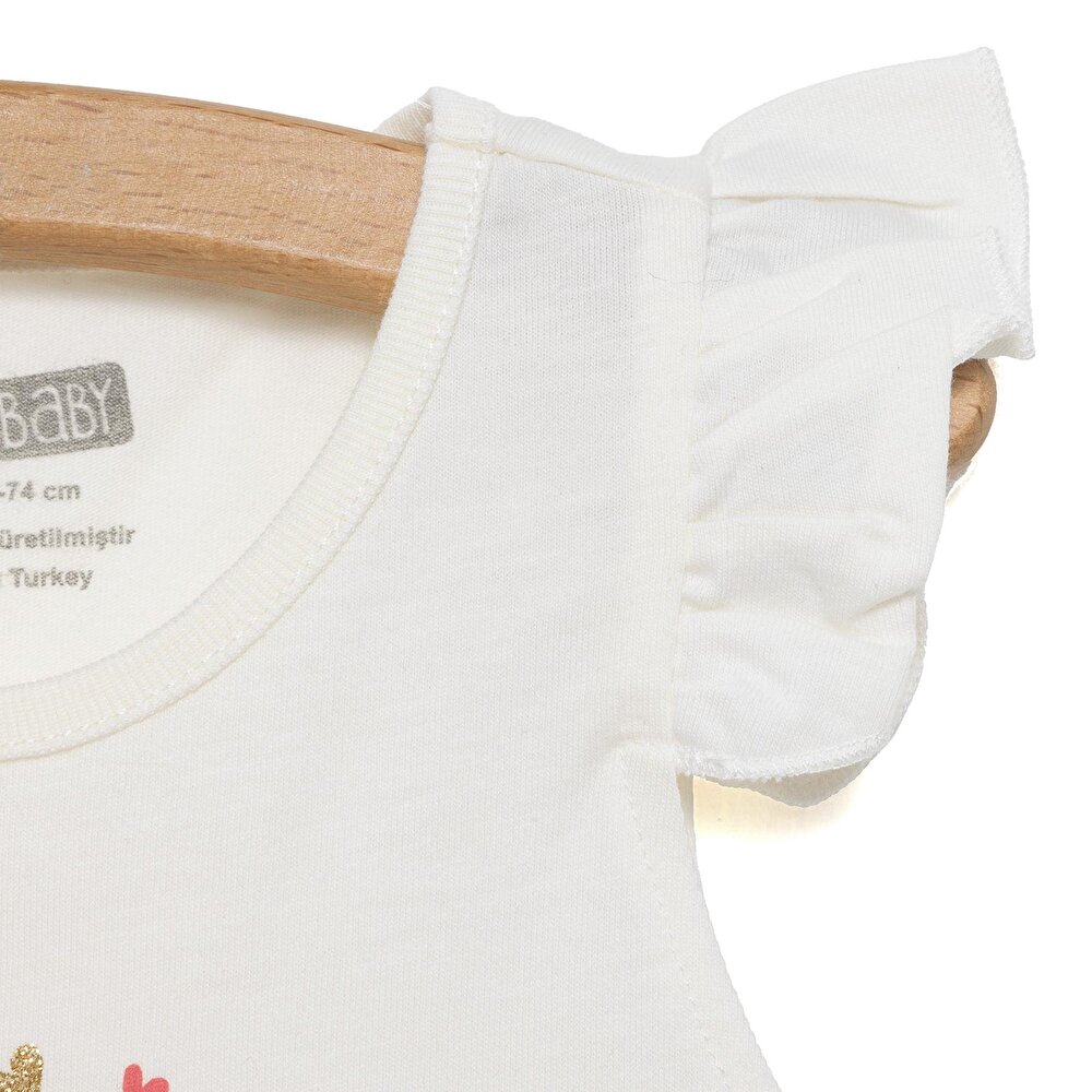 Basic Kız Kuş Baskılı Atlet T-shirt Kız Bebek