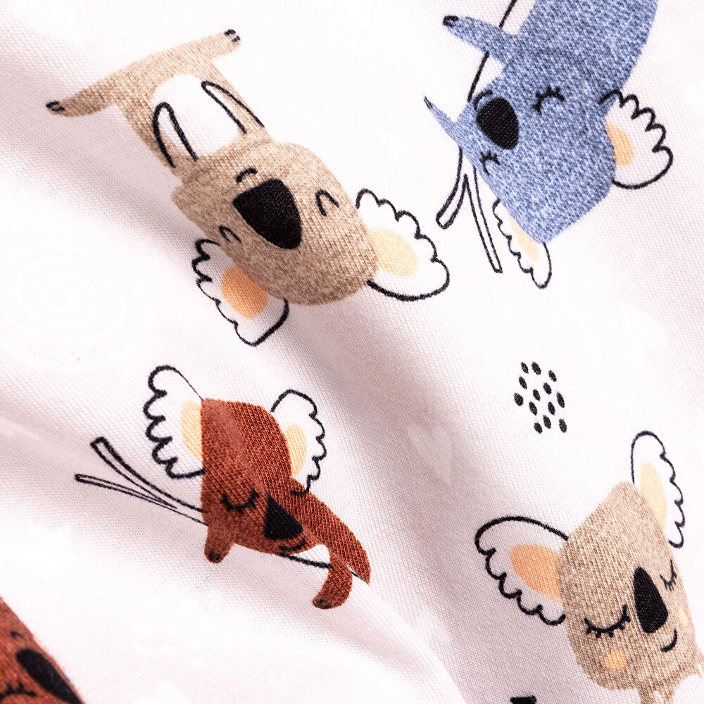 Erkek Kısa Kol Koala Desenli Bisiklet Yaka Pijama Takımı