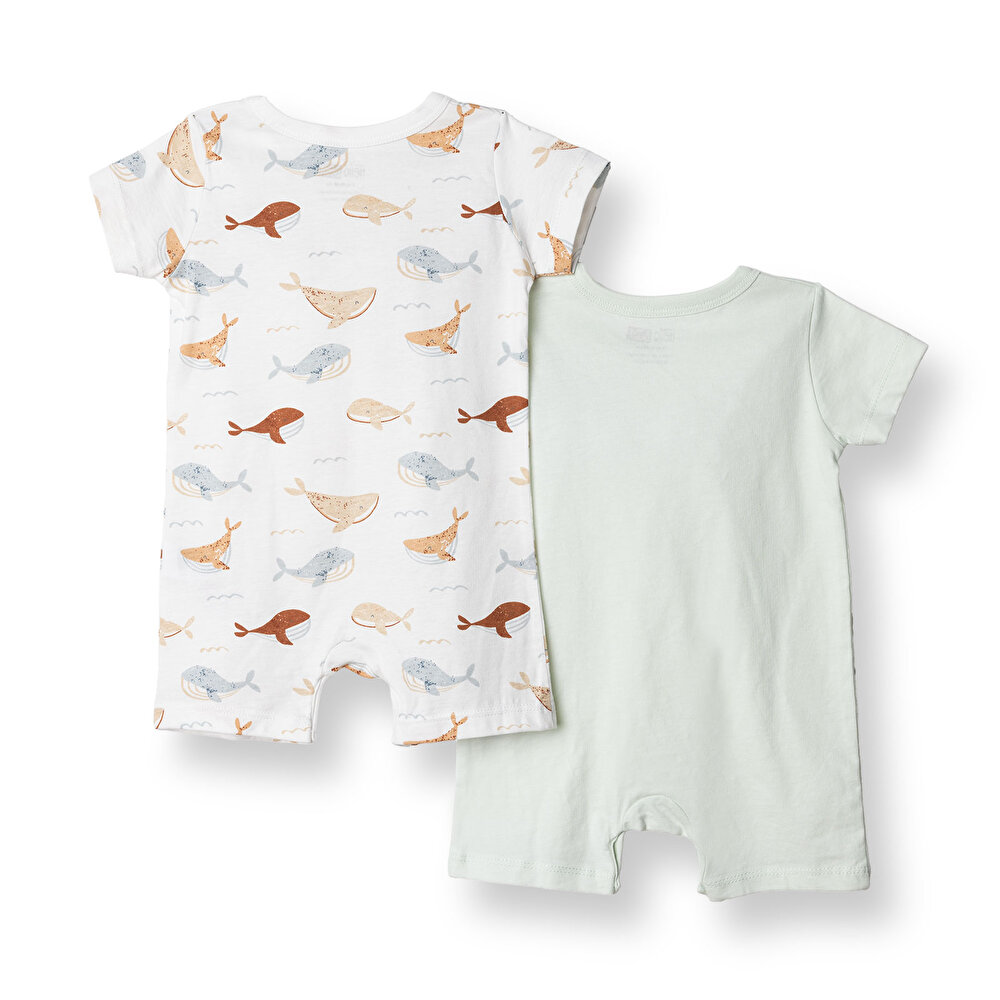 Yenidoğan Erkek 2li Kısa Tulum Erkek Bebek