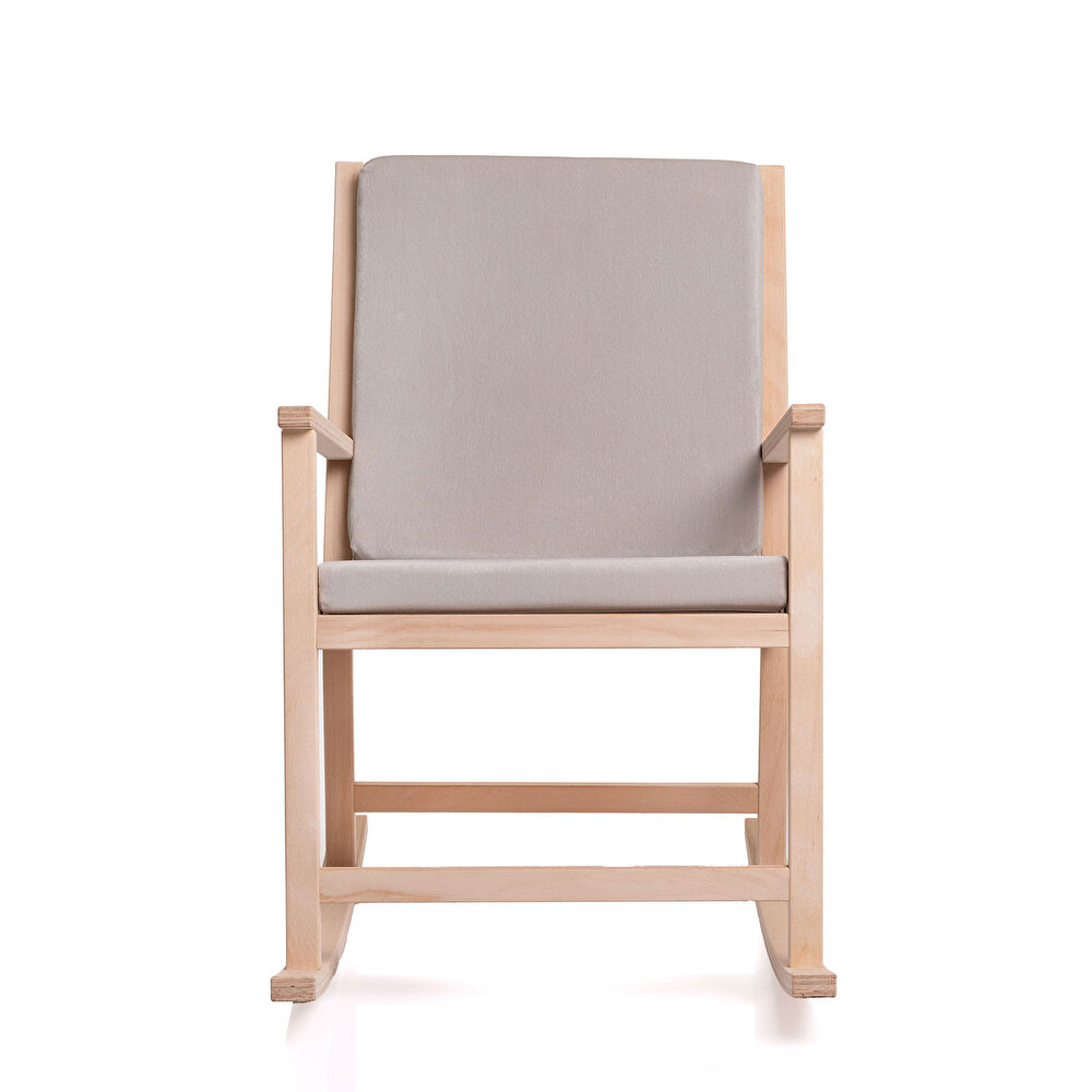 Ahşap Relax Sallanır Emzirme Sandalye Naturel
