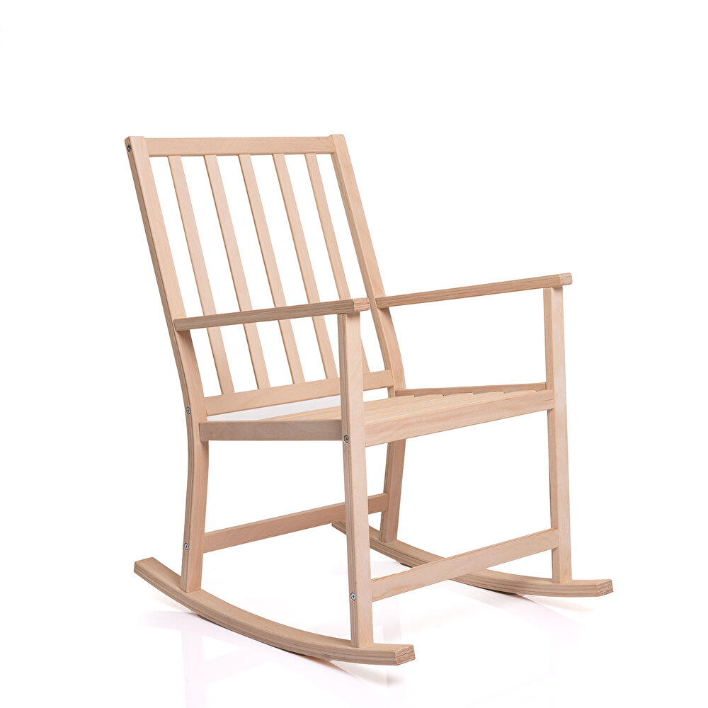 Ahşap Relax Sallanır Emzirme Sandalye Naturel