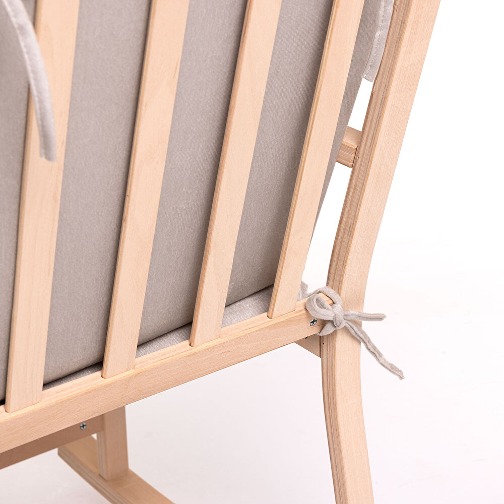 Ahşap Relax Sallanır Emzirme Sandalye Naturel