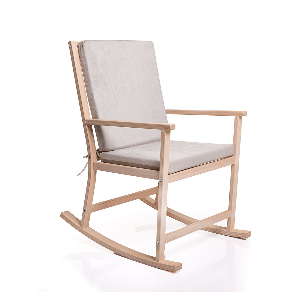 Ahşap Relax Sallanır Emzirme Sandalye Naturel