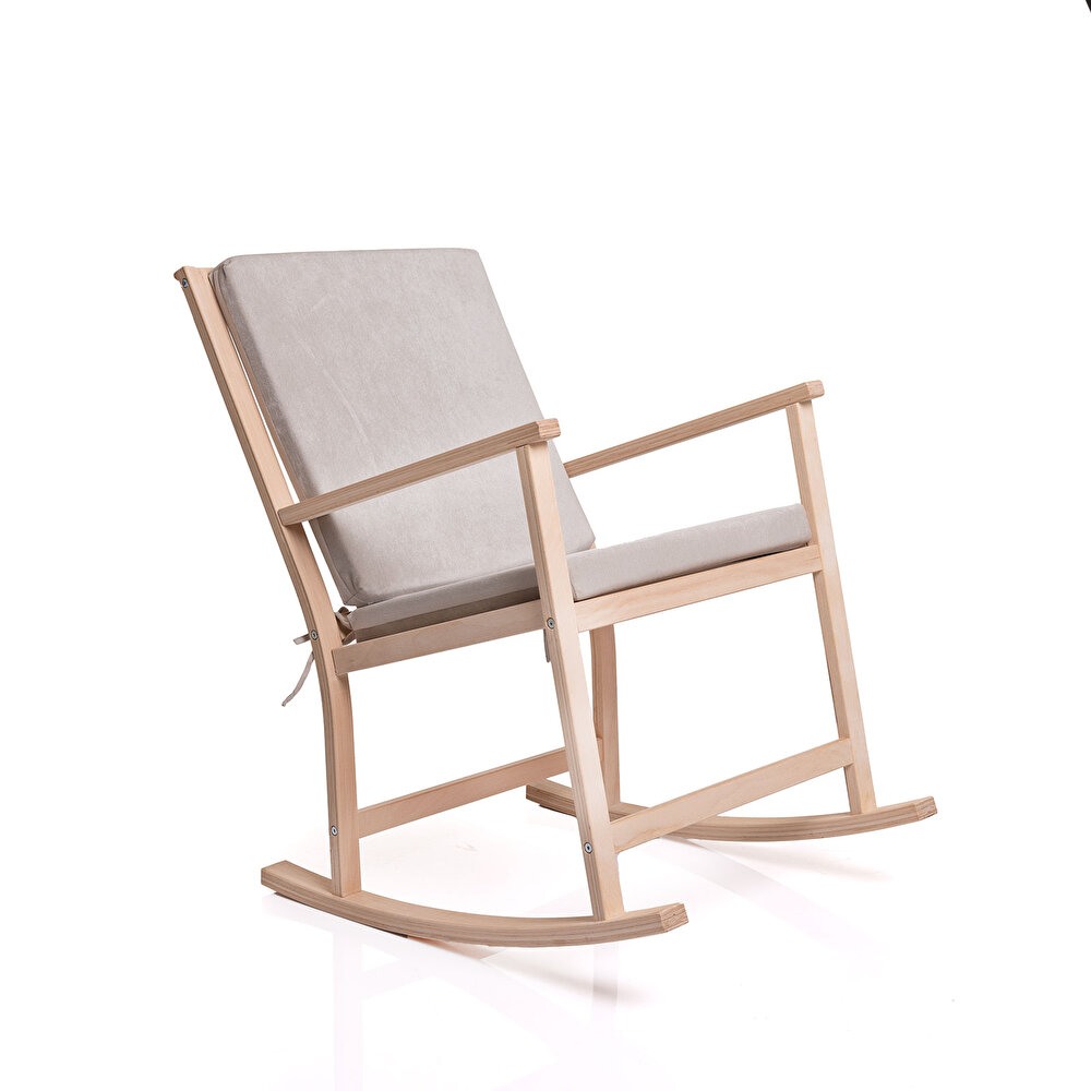 Ahşap Relax Sallanır Emzirme Sandalye Naturel