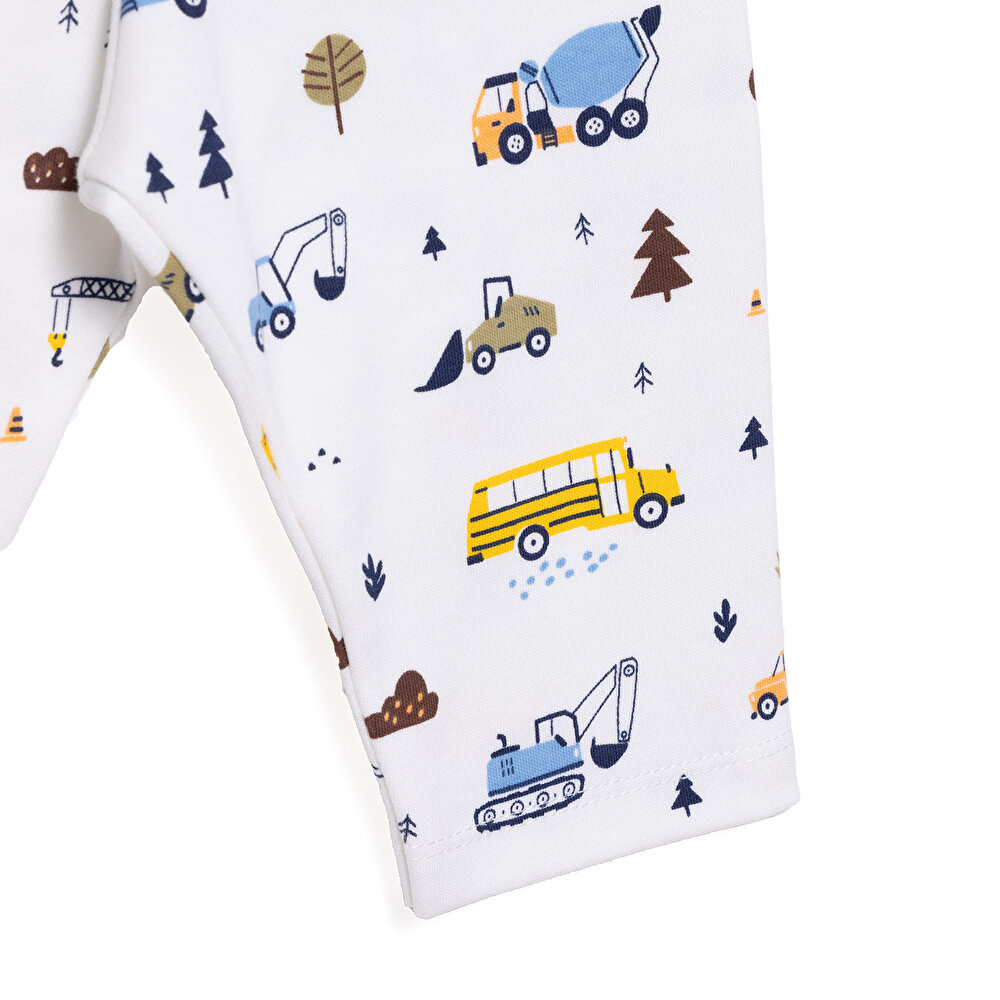 Uzun Kol Gömlek Yaka Araç Desenli Pijama Takımı