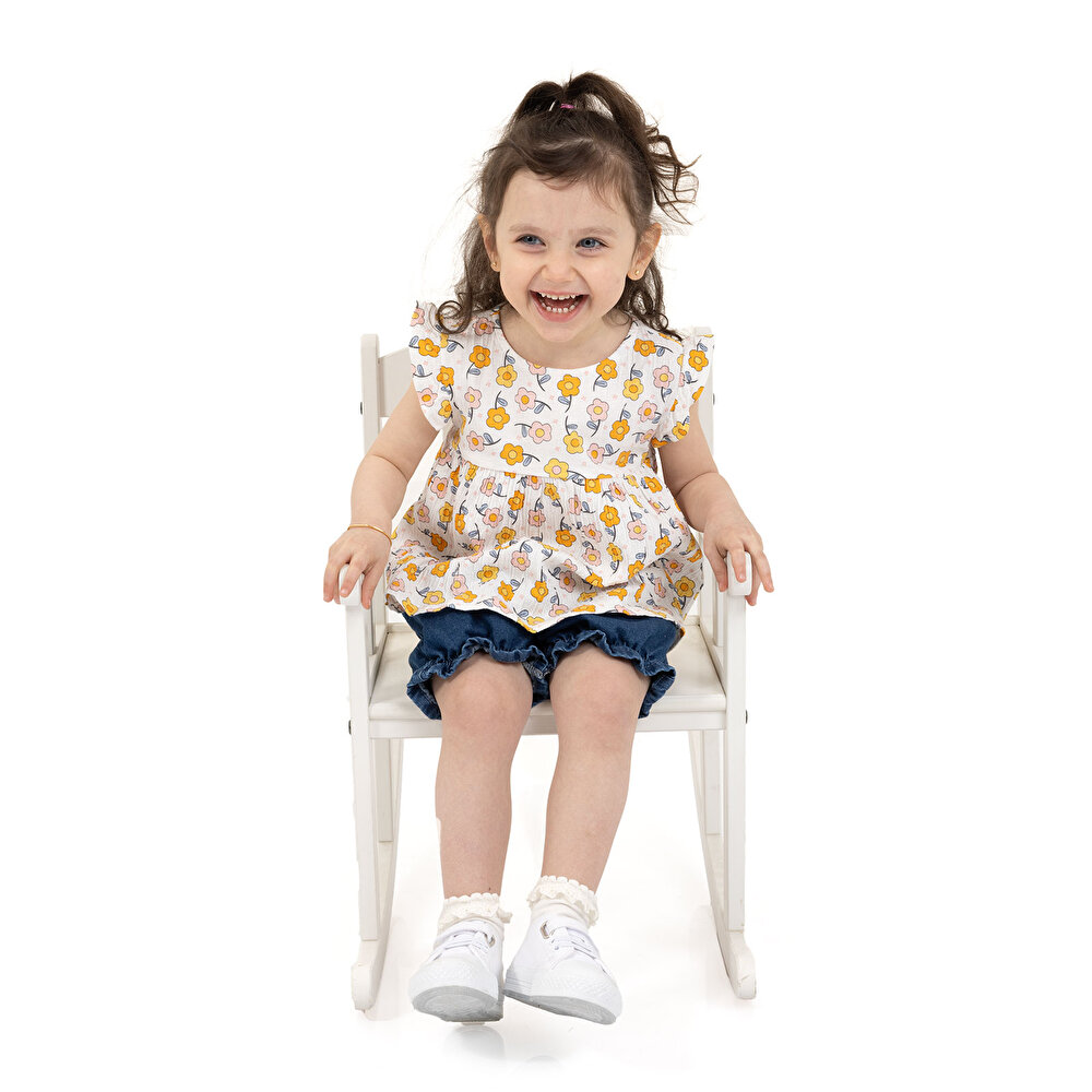 Flowers Kız Tshirt-Şort Kız Bebek