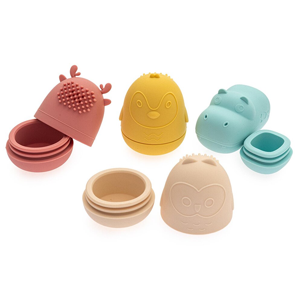 Oyuncaklı Yumuşak Silikon Bebek Saç ve Vücut Yıkama Arkadaşları 4'lü