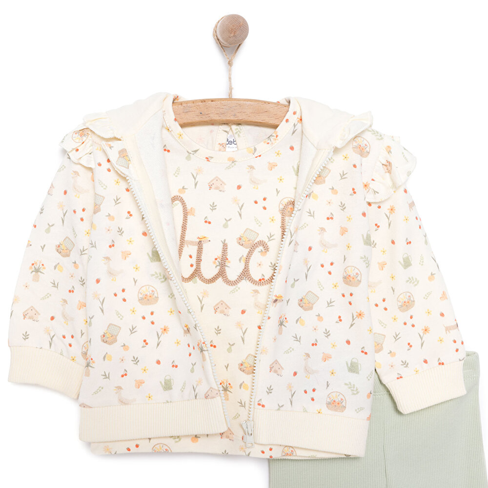 Yenidoğan Cute Duck Hırka Tshirt Tayt Kız Bebek