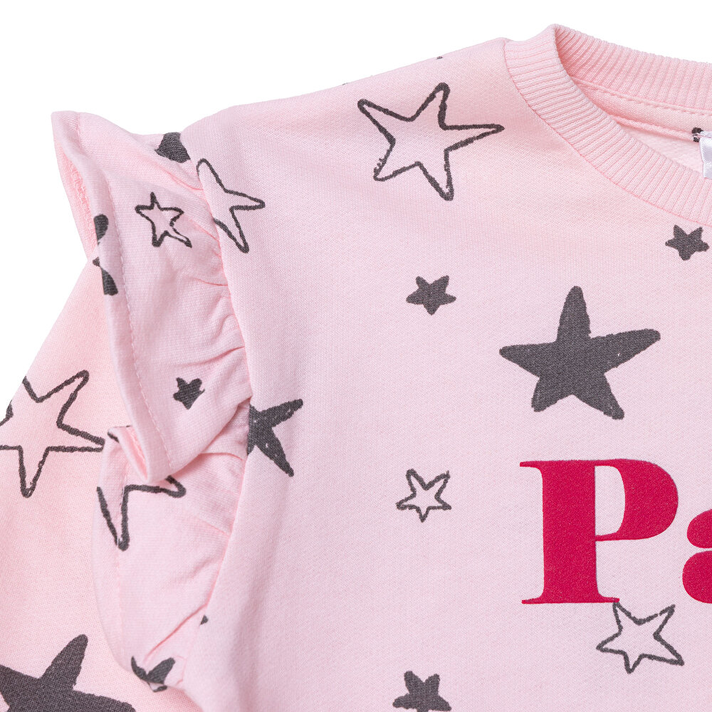 Kız Bebek Eşofman Takımı Bisiklet Yaka Uzun Kol Reçme