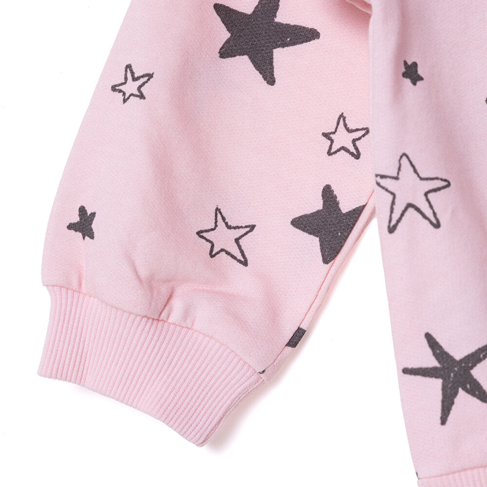 Kız Bebek Eşofman Takımı Bisiklet Yaka Uzun Kol Reçme