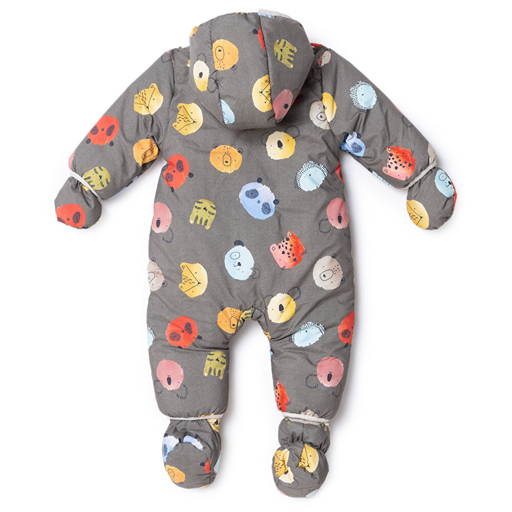 Erkek Bebek Astronot Tulum Fermuarlı Uzun Kol Patikli