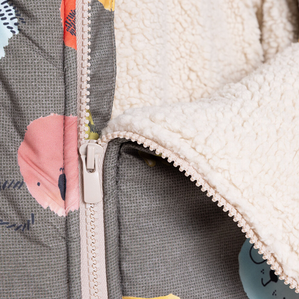 Erkek Bebek Astronot Tulum Fermuarlı Uzun Kol Patikli