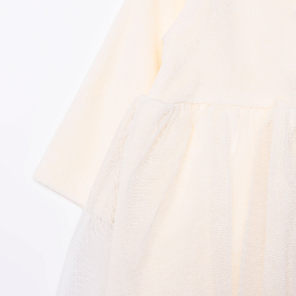 Kız Bebek Elbise Çıtçıtlı Bisiklet Yaka Uzun Kol