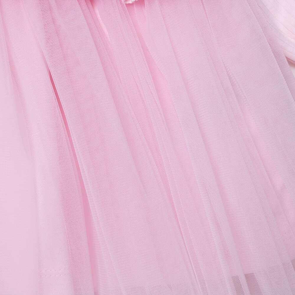 Kız Bebek Elbise Düğmeli Bisiklet Yaka Uzun Kol Reçme