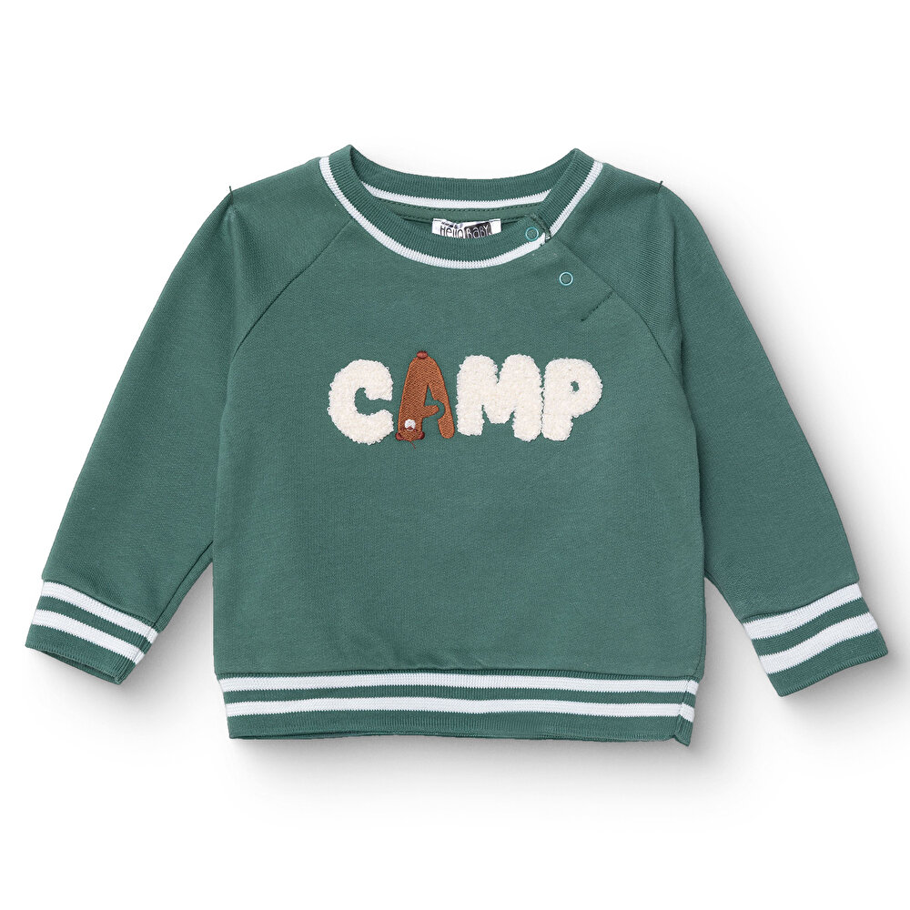 Erkek Bebek Camp Life Sweatshirt Bisiklet Yaka Uzun Kol
