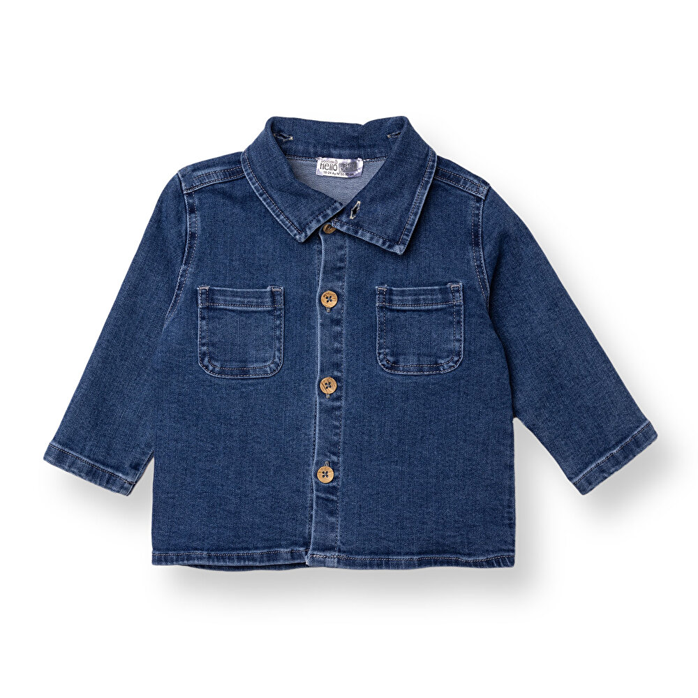 Erkek Bebek Circus Gömlek Denim Uzun Kol