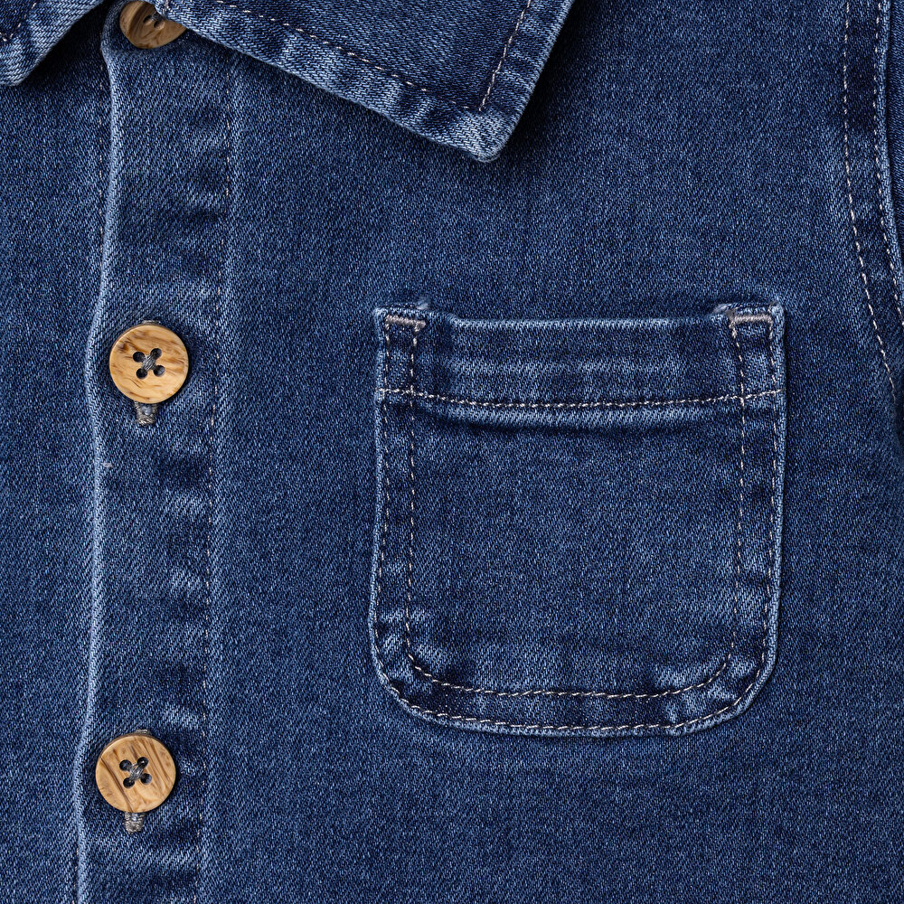 Erkek Bebek Circus Gömlek Denim Uzun Kol