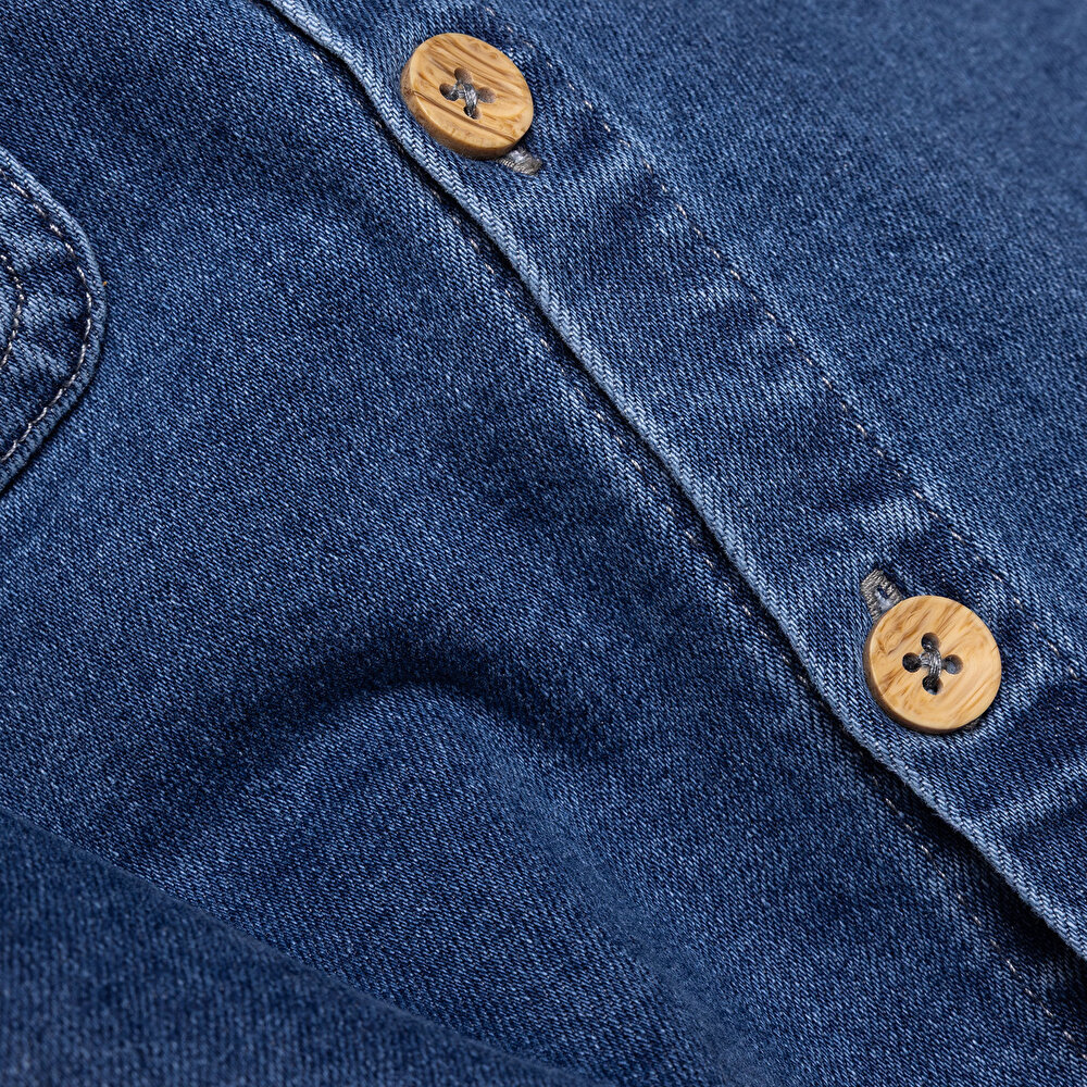 Erkek Bebek Circus Gömlek Denim Uzun Kol