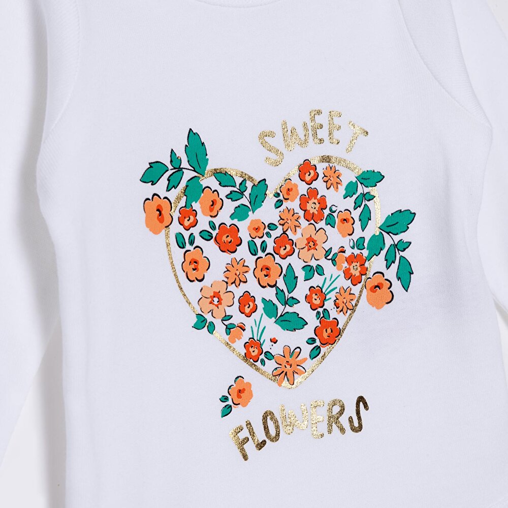 Kız Bebek Uzun Kol Body Ribana Çıtçıtlı Yaka