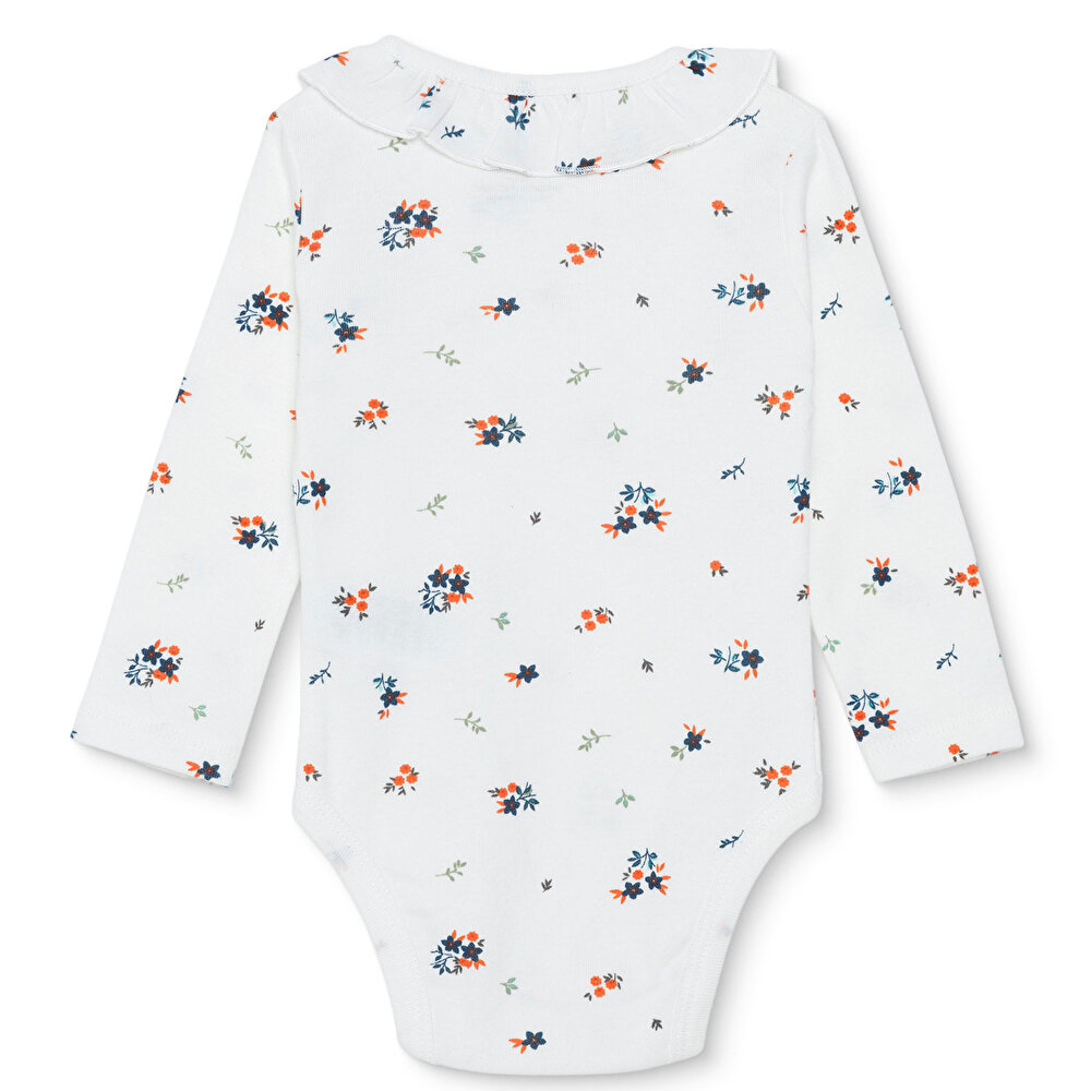 Kız Bebek Uzun Kol Body Ribana Çıtçıtlı Yaka Uzun Kol