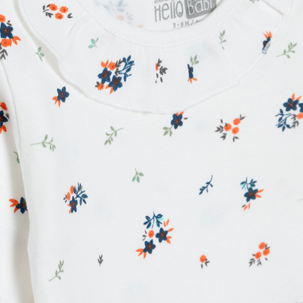 Kız Bebek Uzun Kol Body Ribana Çıtçıtlı Yaka Uzun Kol