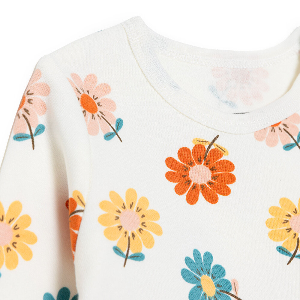 Kız Bebek 2li Uzun Kol Body İnterlok Çıtçıtlı Yaka Uzun Kol