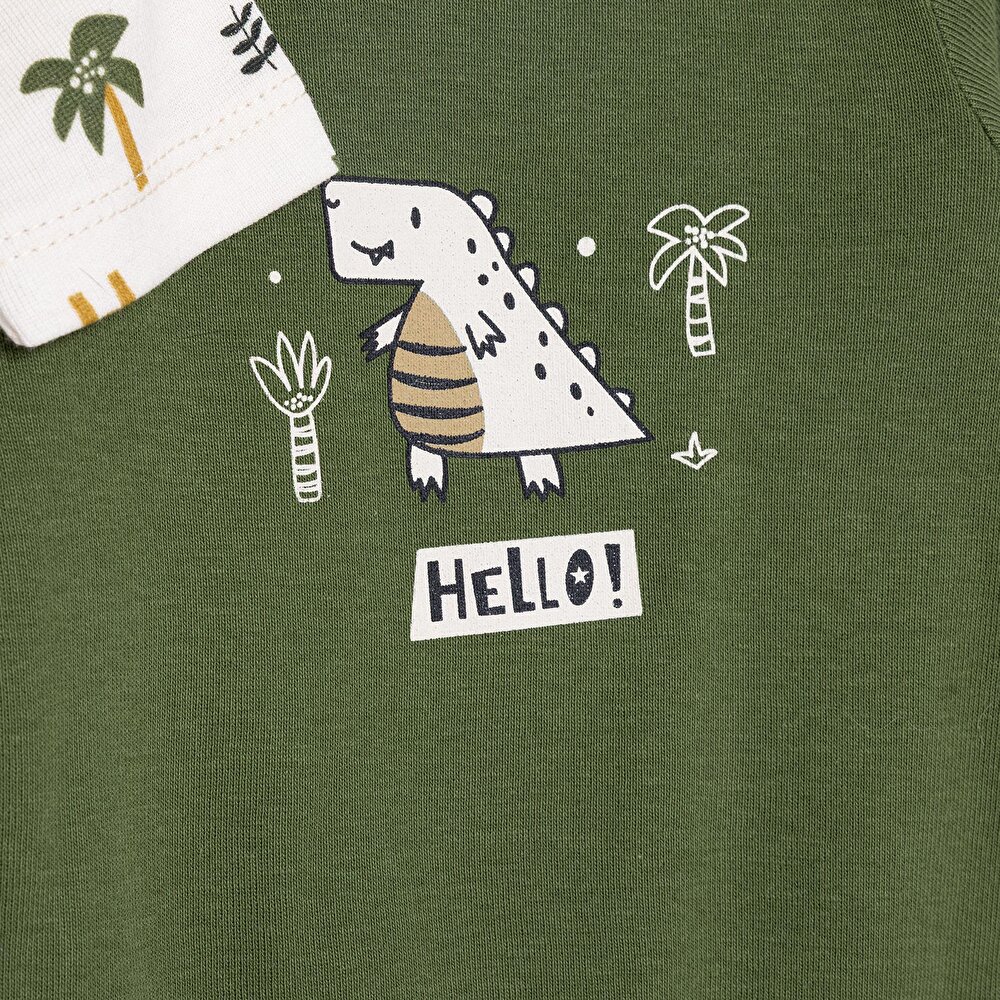 Erkek Bebek 2li Uzun Kol Body Çıtçıtlı Yaka Uzun Kol