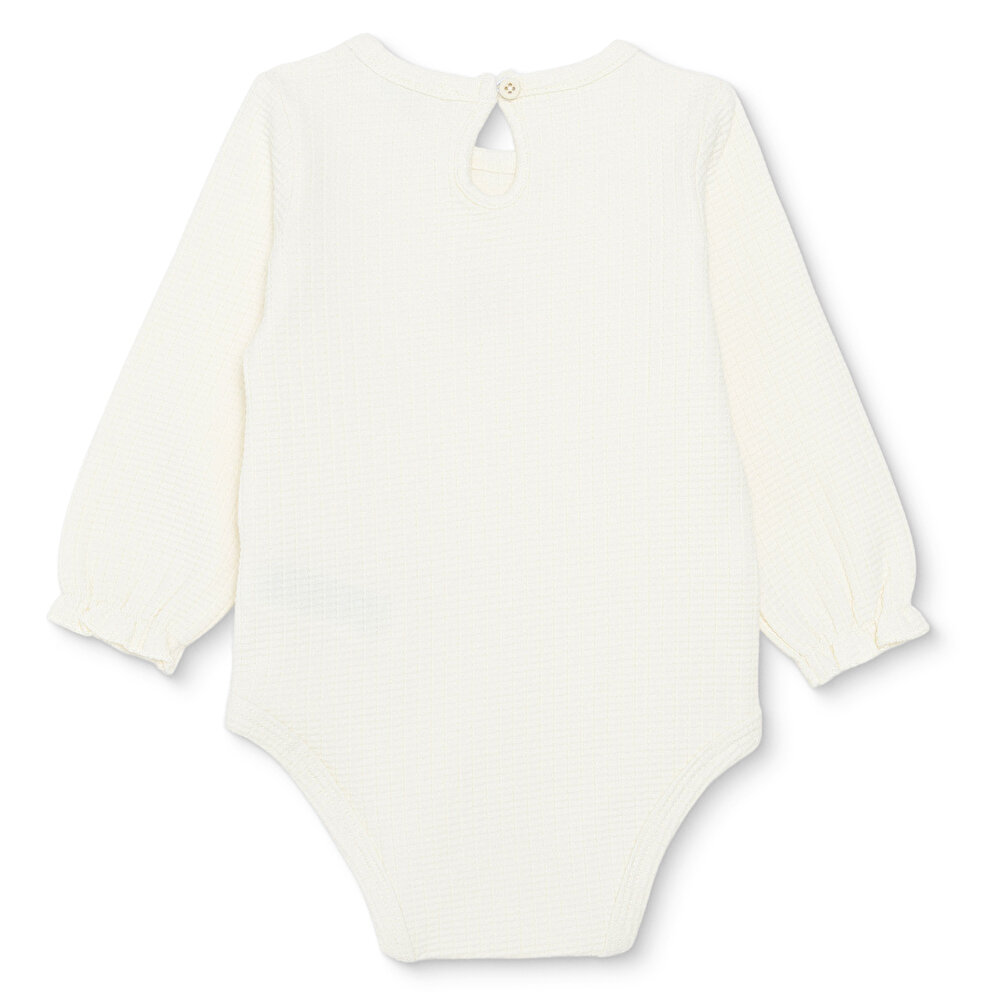 Kız Bebek Uzun Kol Body Jakar Örme Bisiklet Yaka Uzun Kol