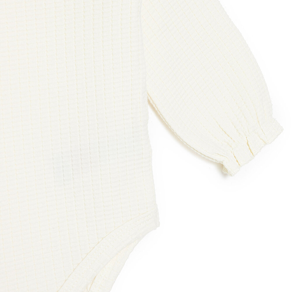 Kız Bebek Uzun Kol Body Jakar Örme Bisiklet Yaka Uzun Kol