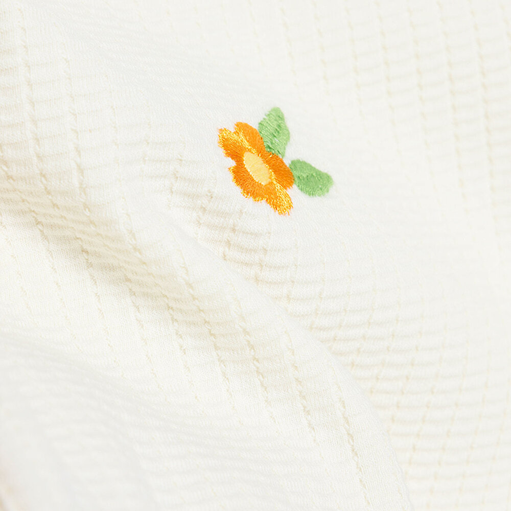 Kız Bebek Uzun Kol Body Jakar Örme Bisiklet Yaka Uzun Kol