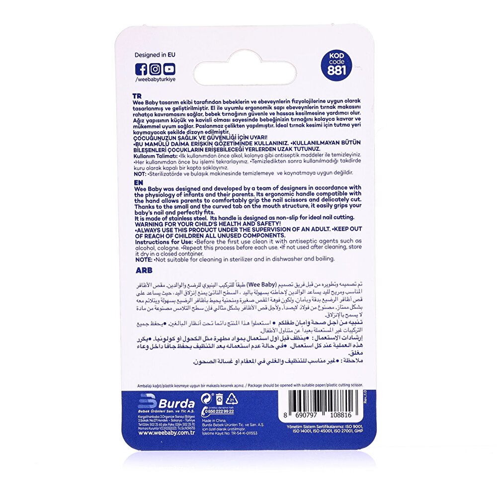 Saplı Çıt Çıt Tırnak Makası