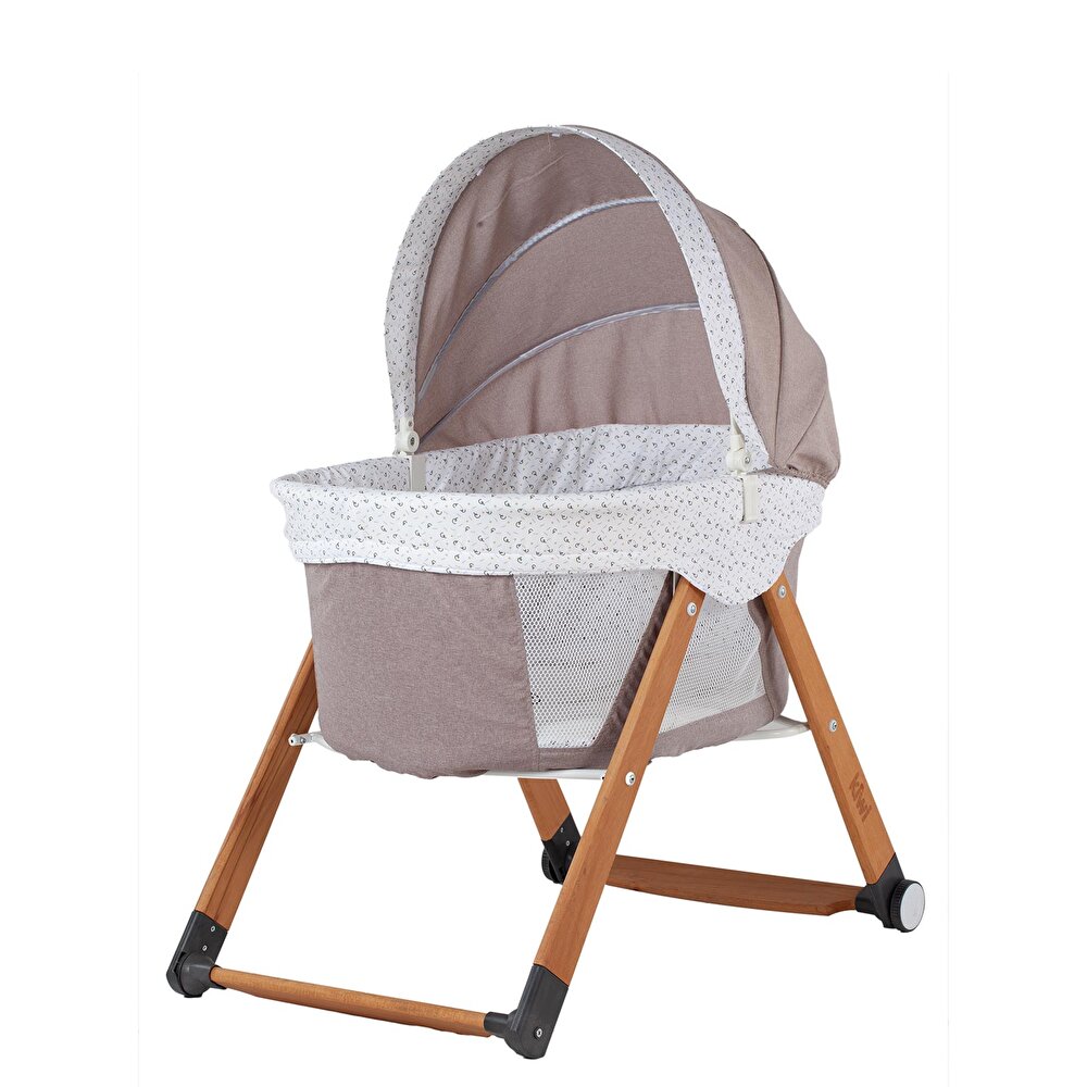 Seeper Doğal Ahşap Sallanabilen Katlanır Beşik