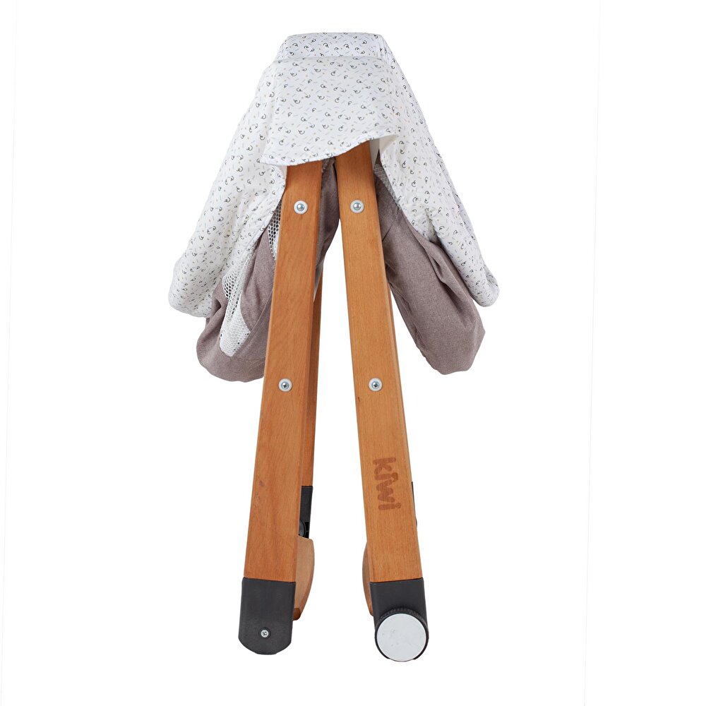 Seeper Doğal Ahşap Sallanabilen Katlanır Beşik