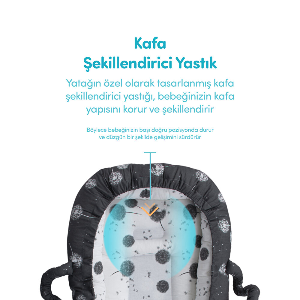 Anne Yanı Bebek Reflü Yatağı Gri