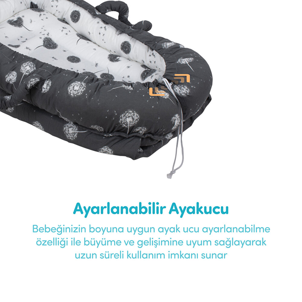 Anne Yanı Bebek Reflü Yatağı Gri