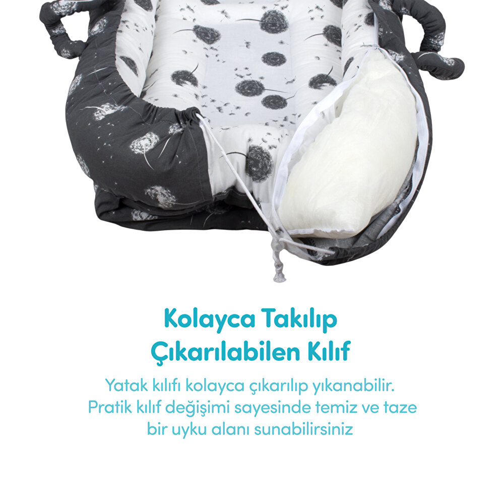 Anne Yanı Bebek Reflü Yatağı Gri