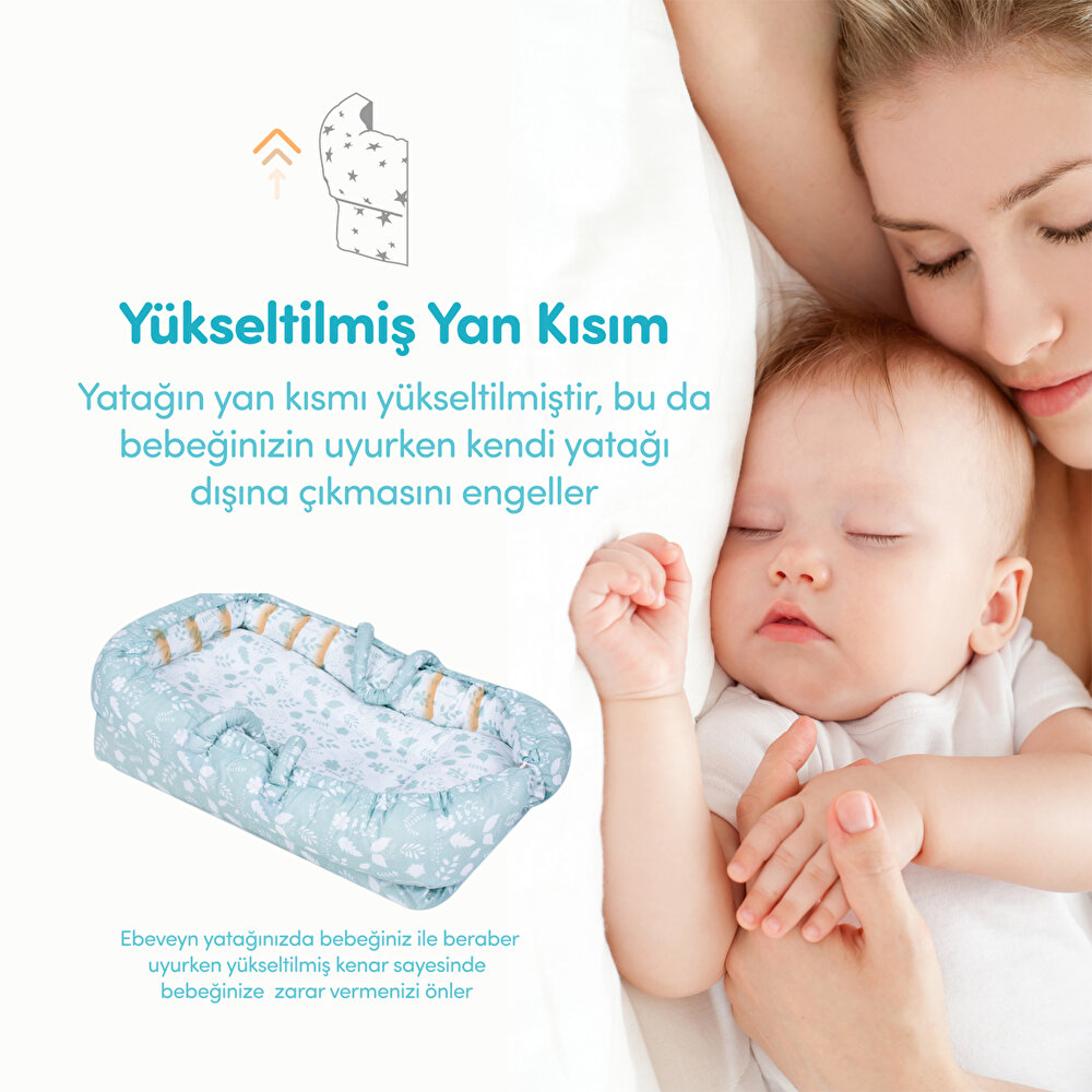 Anne Yanı Bebek Reflü Yatağı Yeşil