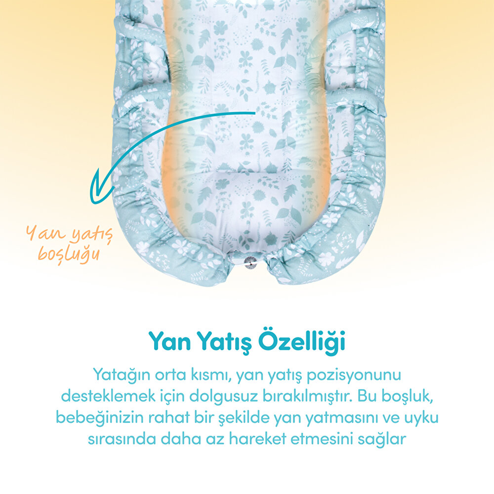 Anne Yanı Bebek Reflü Yatağı Yeşil