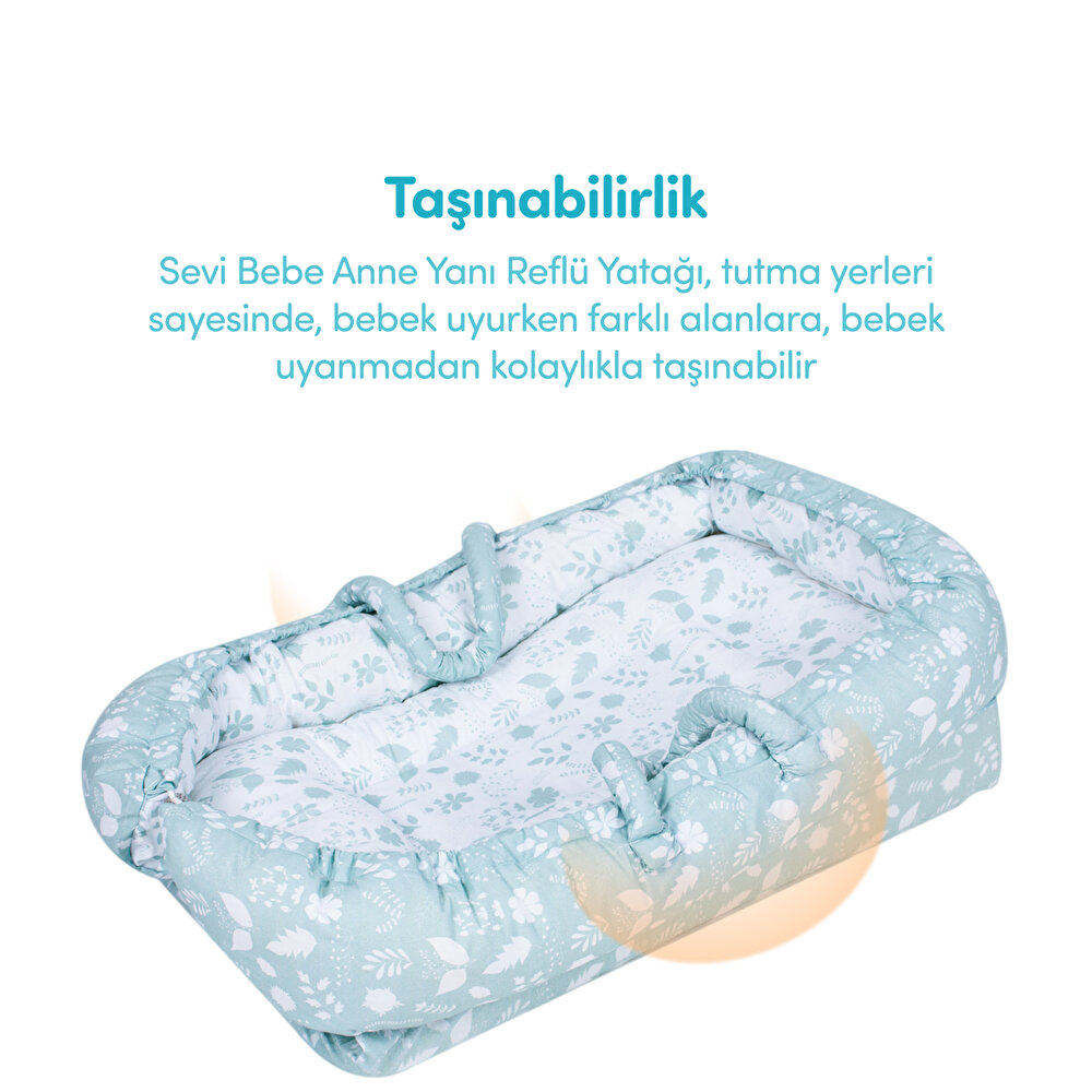 Anne Yanı Bebek Reflü Yatağı Yeşil
