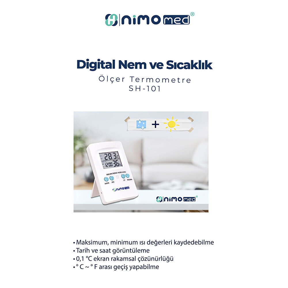 Dijital Saatli Nem ve Sıcaklık Ölçer