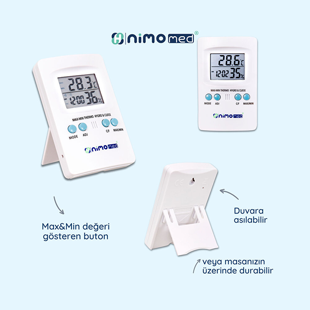 Dijital Saatli Nem ve Sıcaklık Ölçer