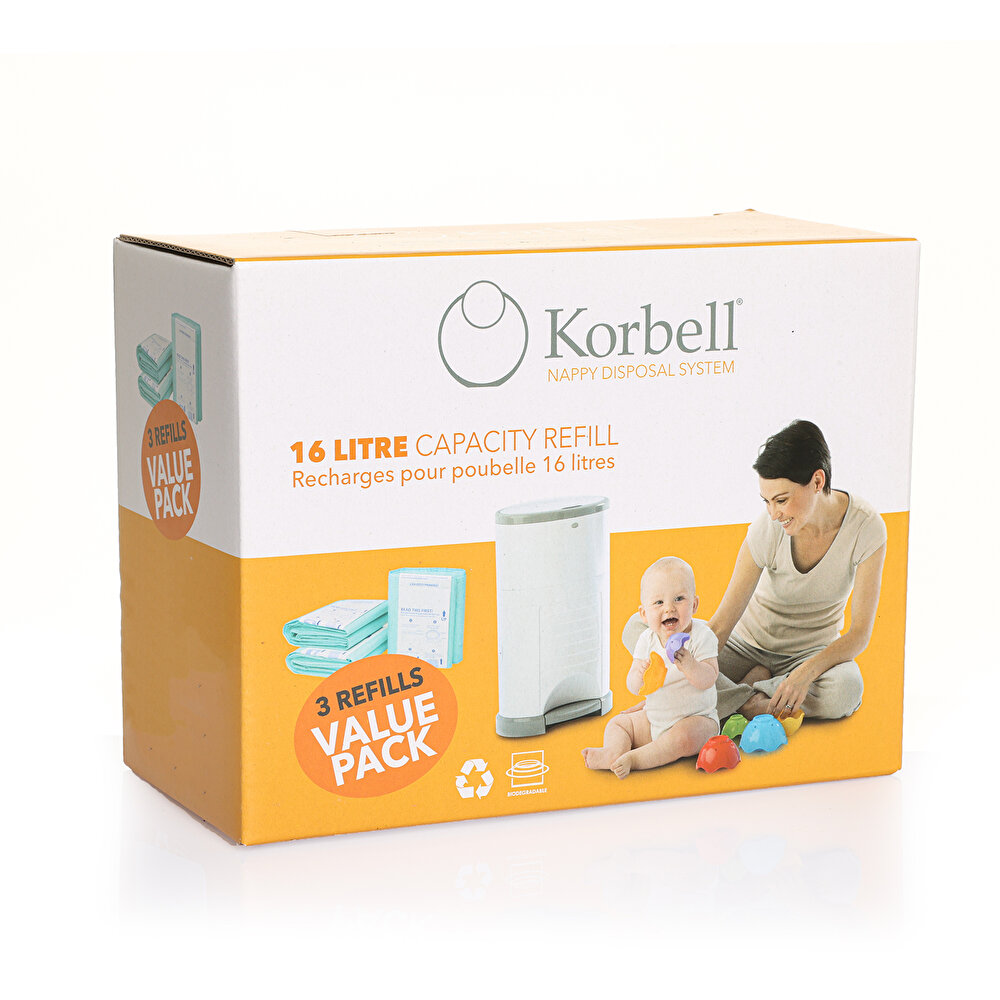 3 X 495 Adet Kirli Bebek Bezi Kapasiteli Çöp Poşeti