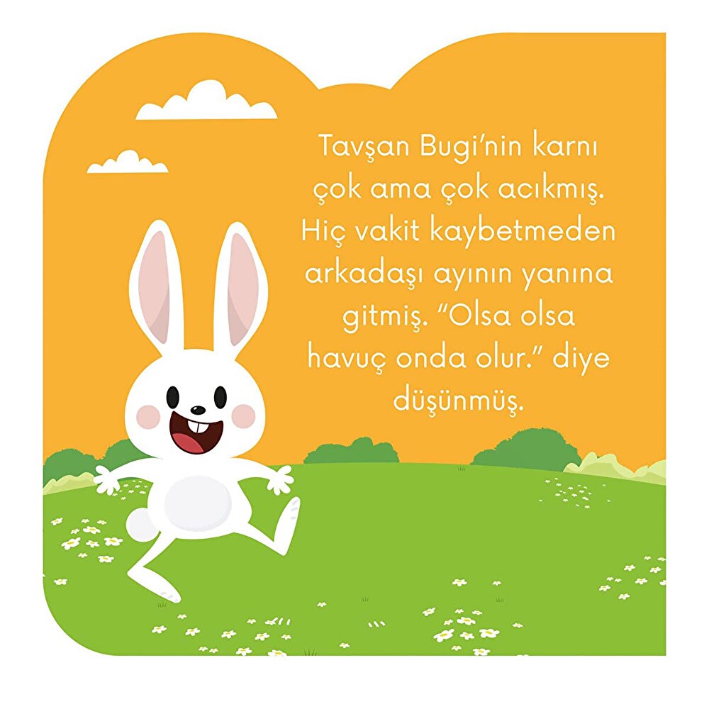 Eğlenceli Hayvanlar Serisi Küçük Neşeli Tavşan Bebek Masal Kitabı