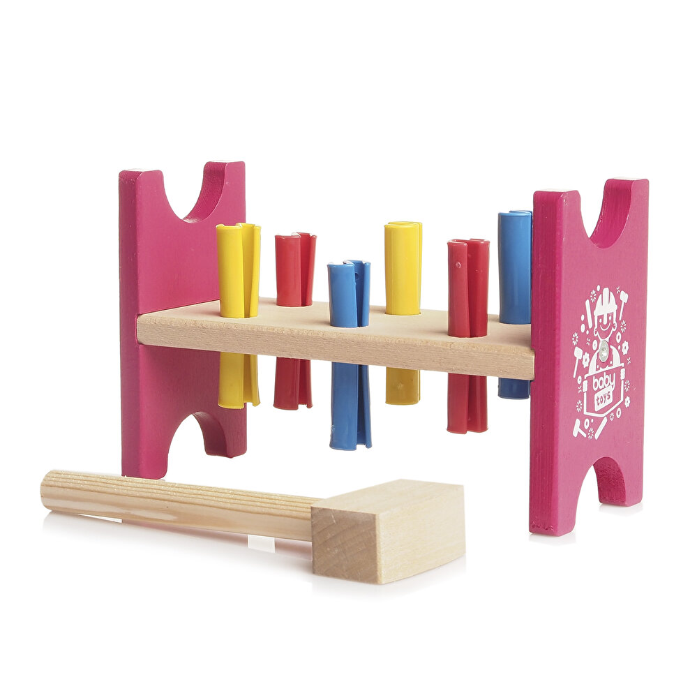 Montessori Ahşap Çak Tak Oyunu Asortili