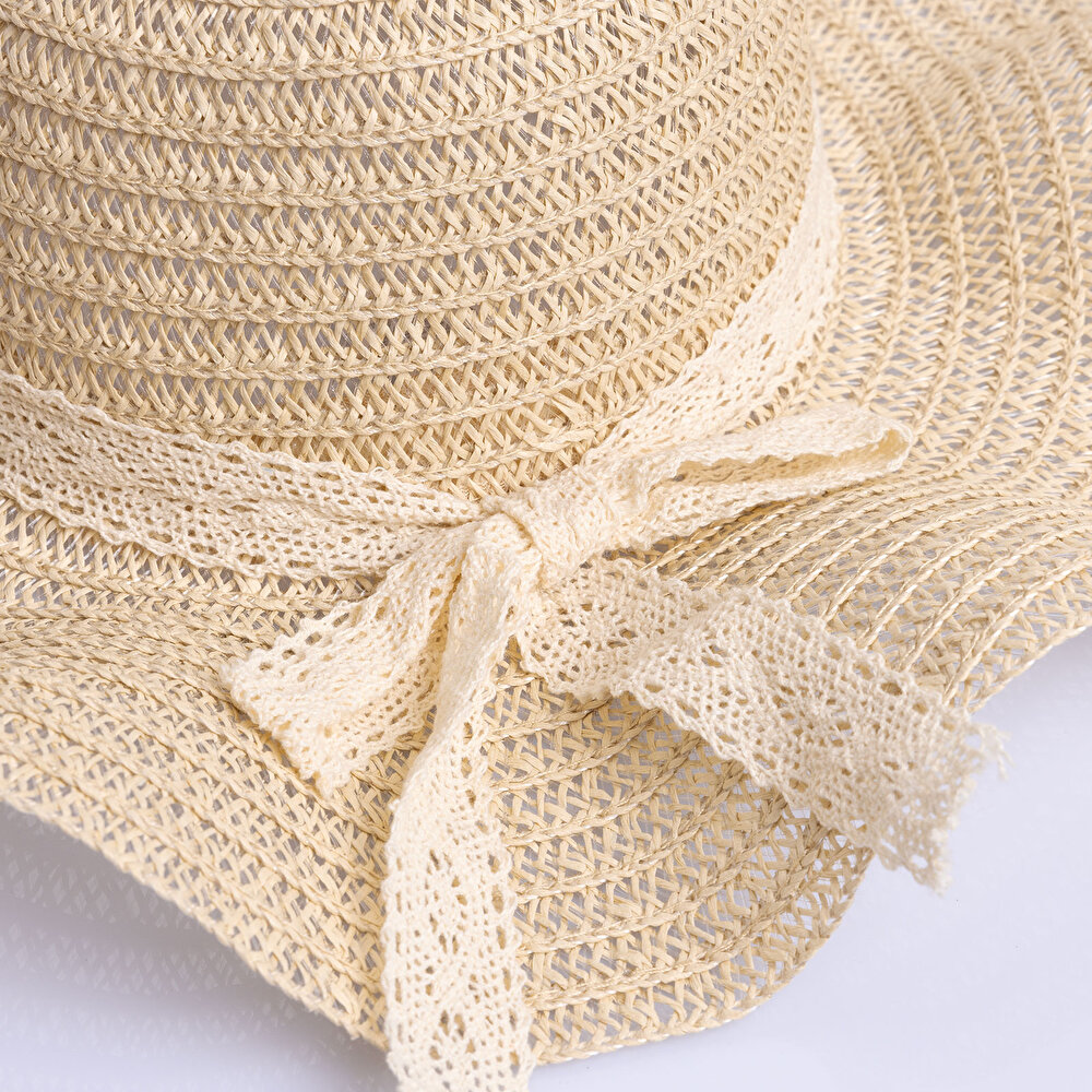 Anne Kurdeleli Hasır Şapka