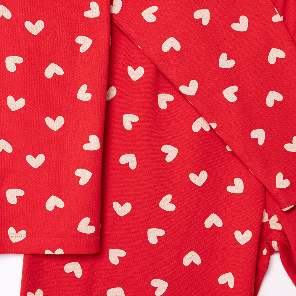 Anne Mini Me Pijama Takımı İnterlok Kapüşonlu Yaka Uzun Kol Reçme Paça