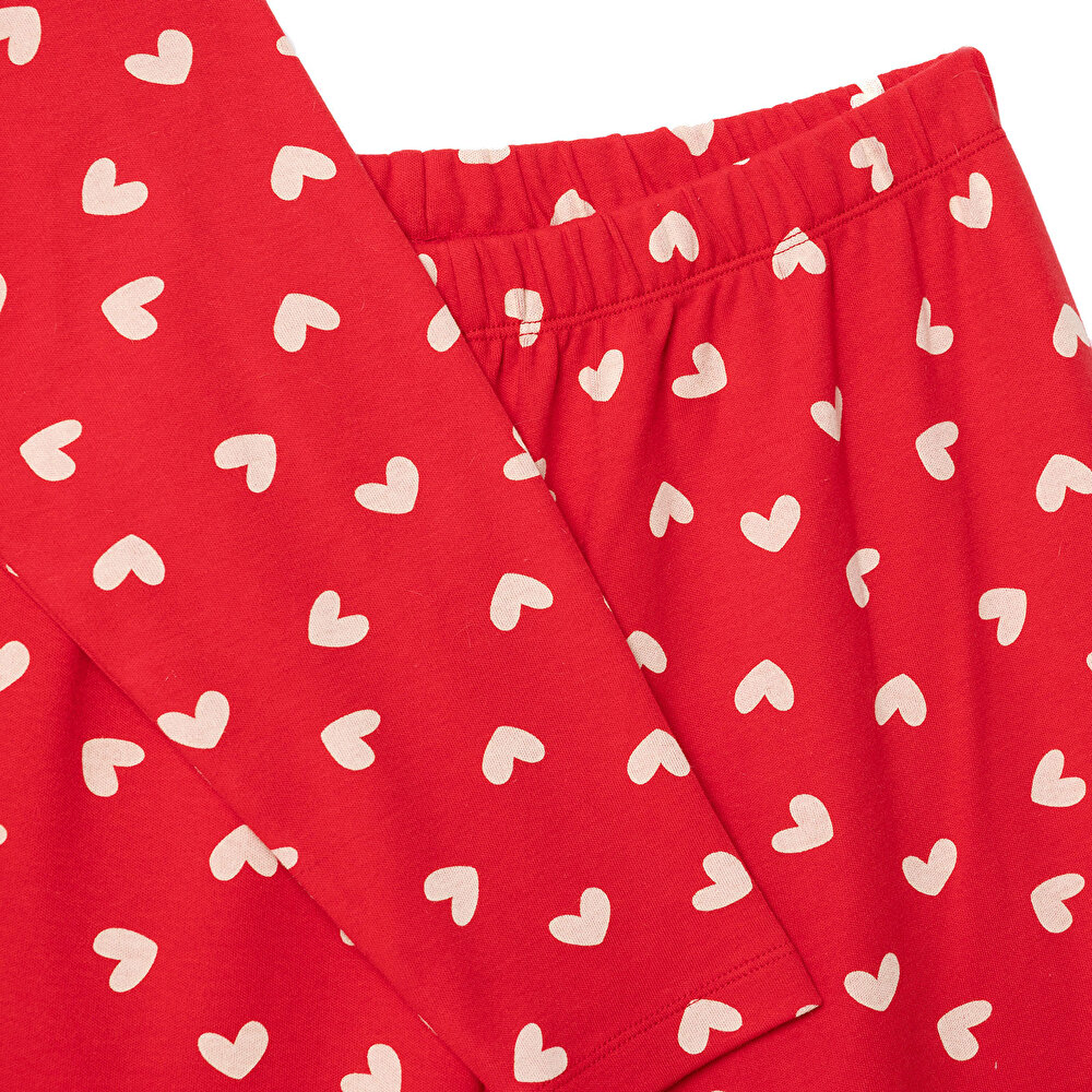 Anne Mini Me Pijama Takımı İnterlok Kapüşonlu Yaka Uzun Kol Reçme Paça