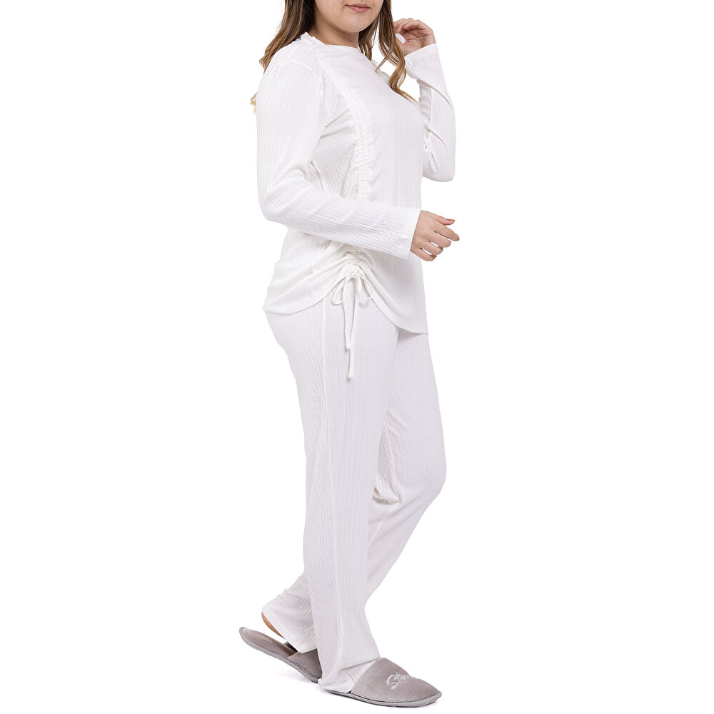 Anne Pijama Takımı Bisiklet Yaka Uzun Kol