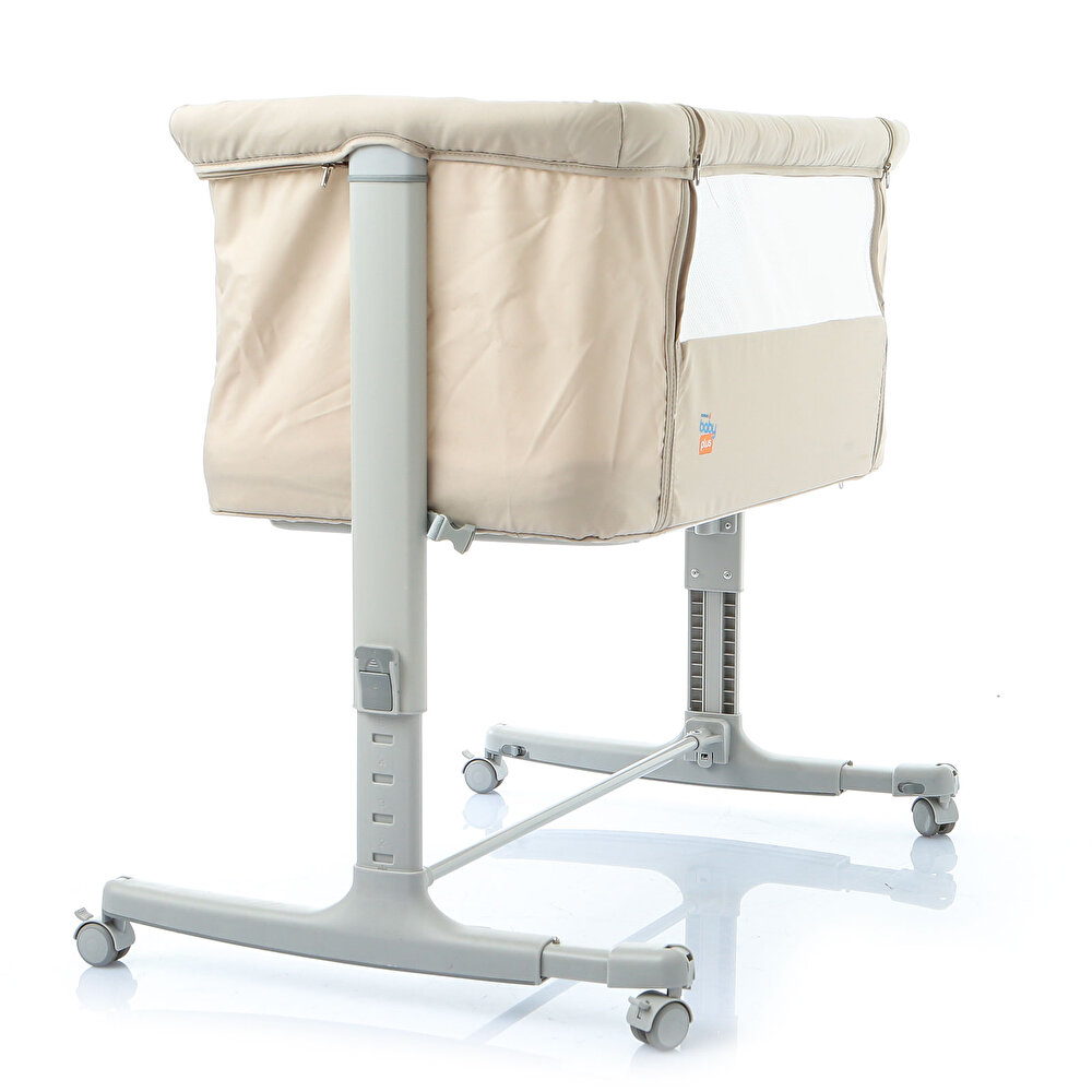 Anne Yanı Asansörlü ve Sallanabilir Bebek Beşiği Bej