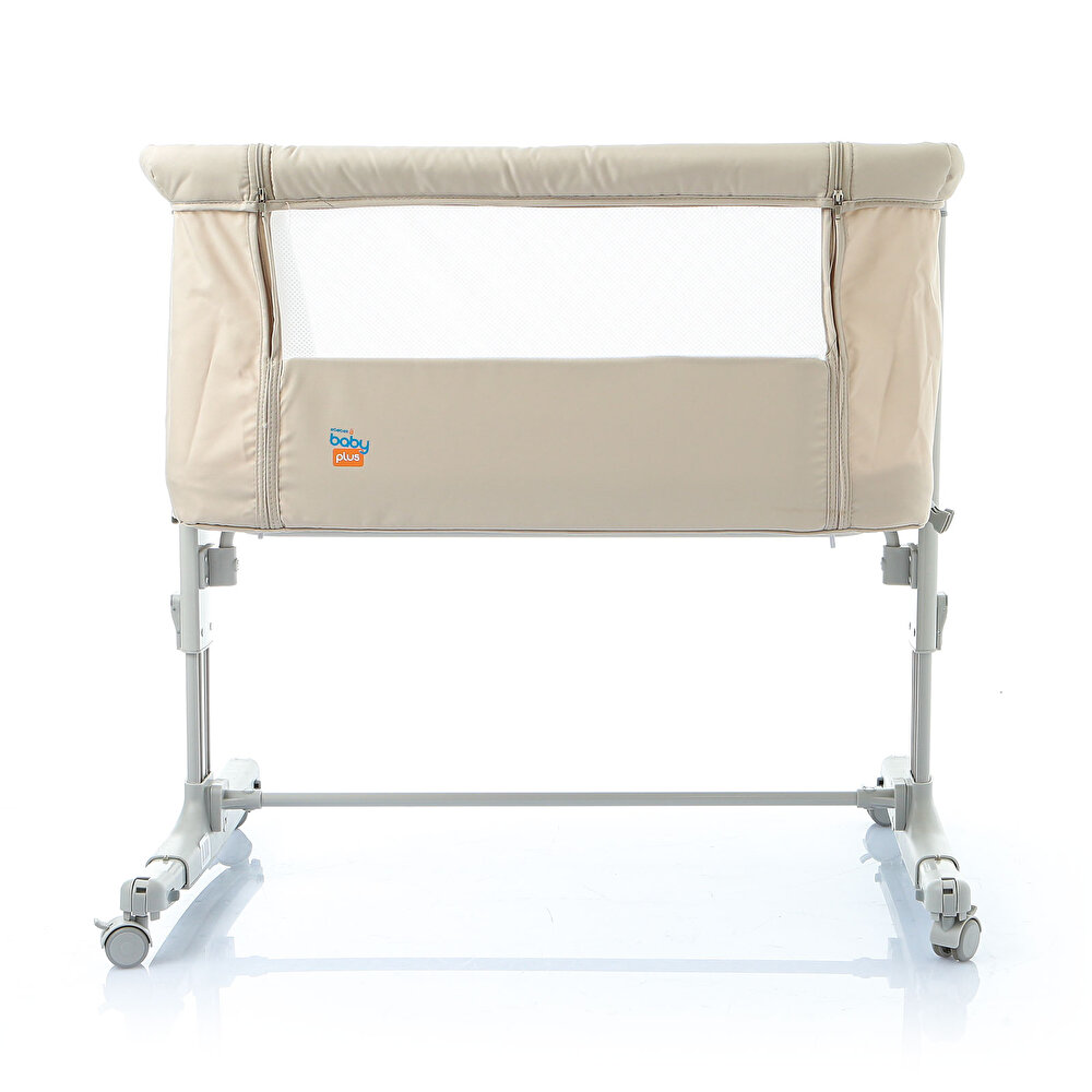 Anne Yanı Asansörlü ve Sallanabilir Bebek Beşiği Bej